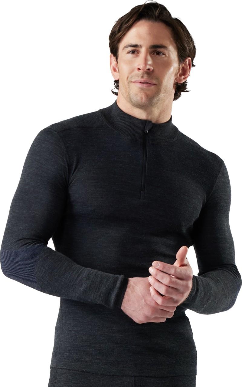 Intraknit Thermal Merino 200 Base Layer 1/4 Zip - Mens - charcoal / nightfall blue 1