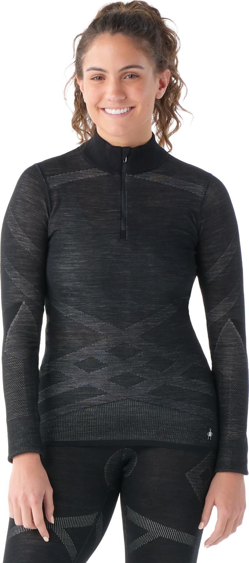Intraknit Thermal Merino 200 Base Layer 1/4 Zip - Womens - Black / White 2