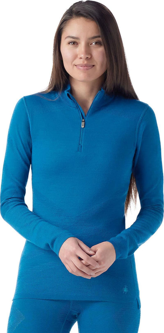 Intraknit Thermal Merino 200 Base Layer 1/4 Zip - Womens - Nival Blue / Pool Blue 1