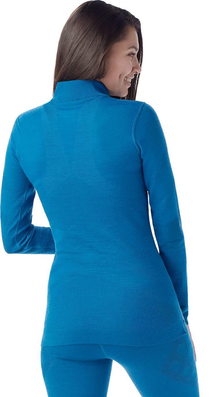 Intraknit Thermal Merino 200 Base Layer 1/4 Zip - Womens - Nival Blue / Pool Blue 2