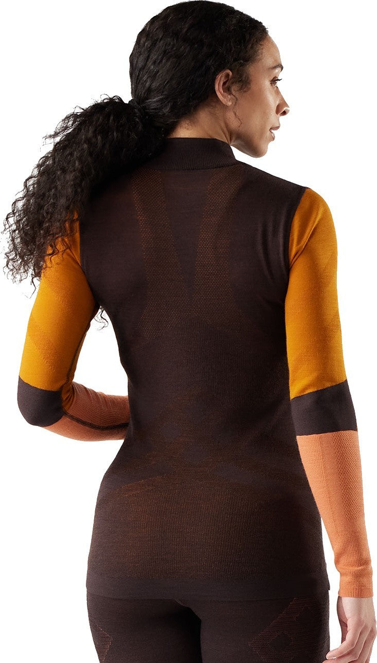 Intraknit Thermal Merino 200 Base Layer Colorblock 1/4 Zip - Womens - mink 1