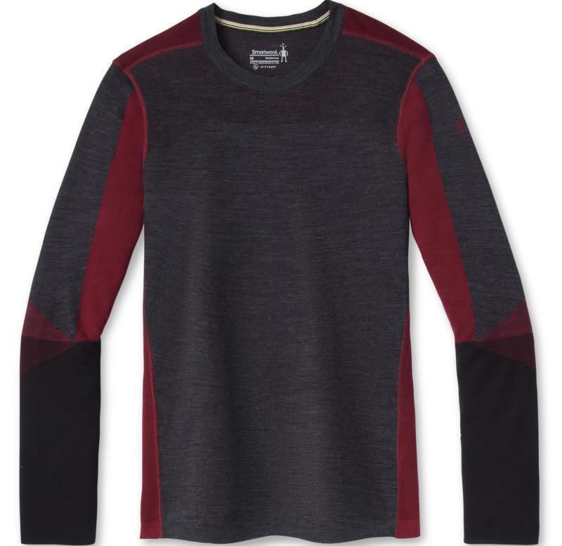 Intraknit Thermal Merino 200 Base Layer Colorblock Crew - Mens - Charcoal Heather 1