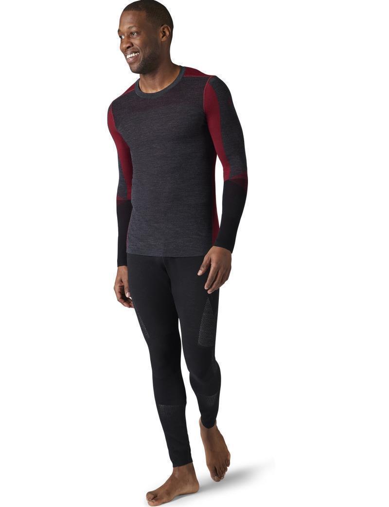 Intraknit Thermal Merino 200 Base Layer Colorblock Crew - Mens - Charcoal Heather 2