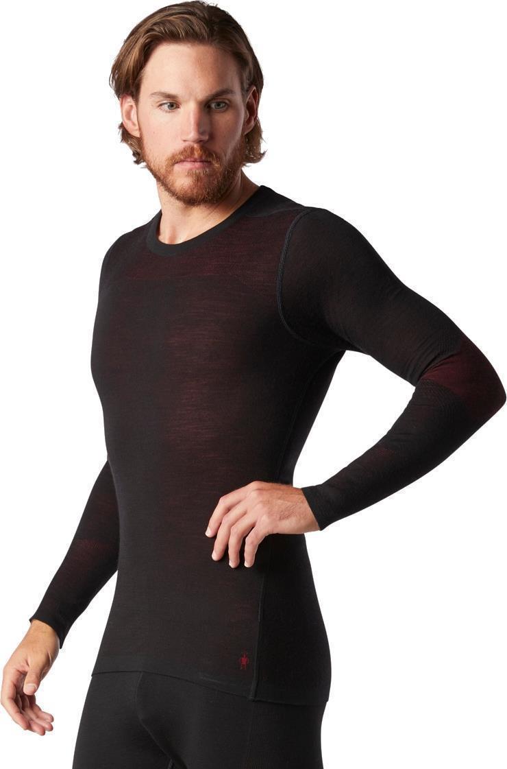 Intraknit Thermal Merino 200 Base Layer Crew - Mens - Black / Tibetan Red 1