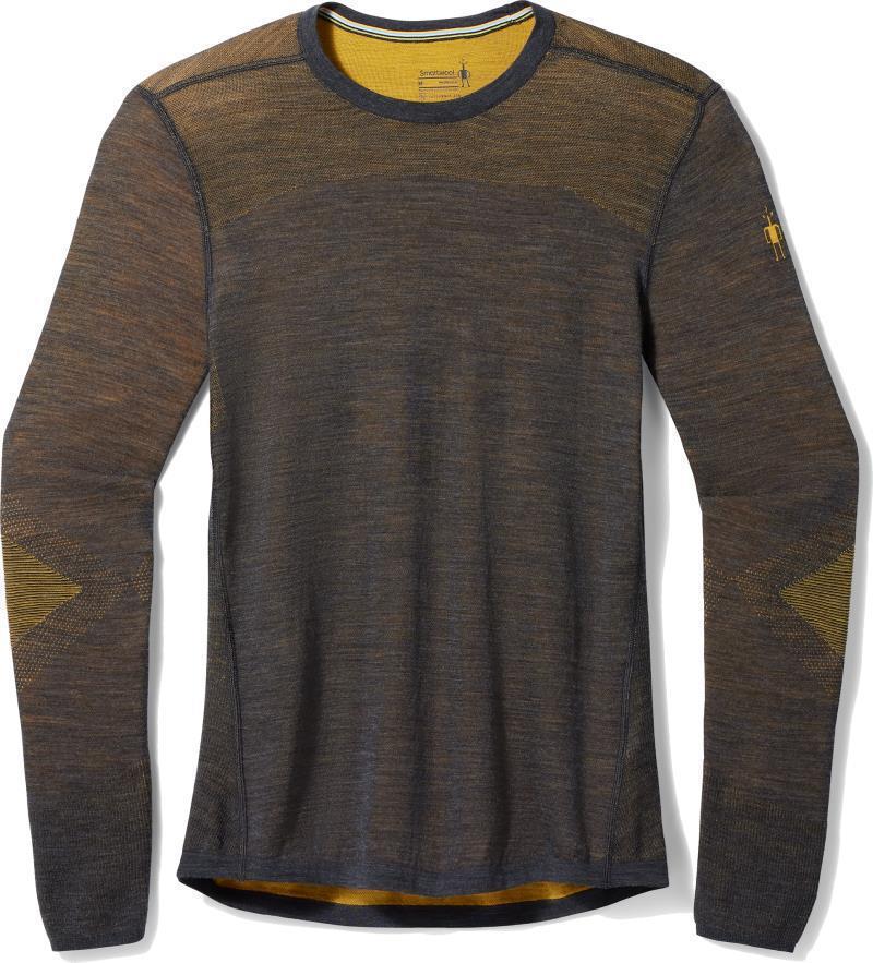 Intraknit Thermal Merino 200 Base Layer Crew - Mens - Charcoal / Honey Gold 1