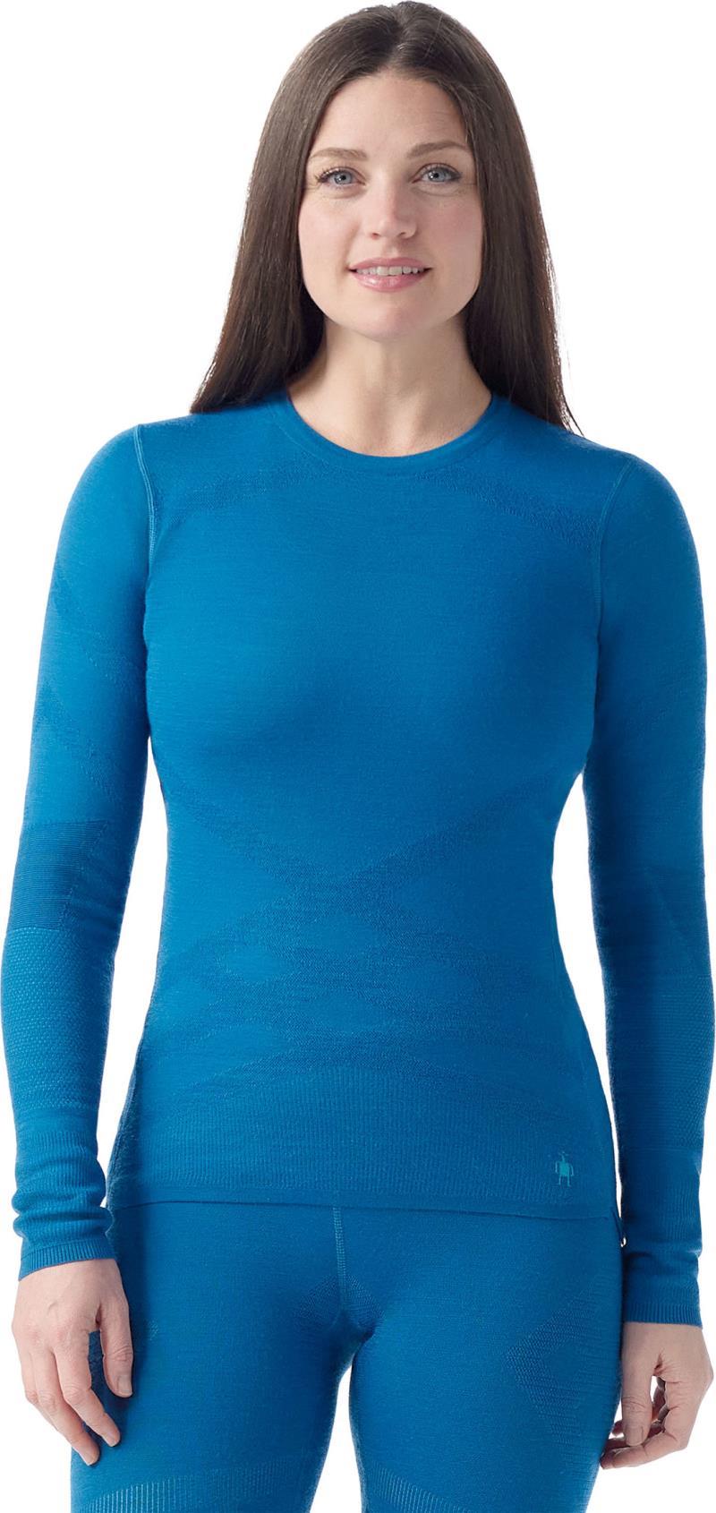 Intraknit Thermal Merino 200 Base Layer Crew - Womens - Nival Blue / Pool Blue 1