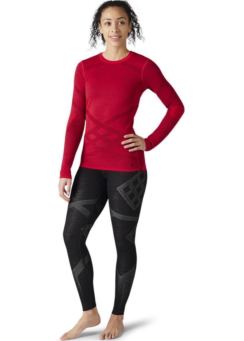 Intraknit Thermal Merino 200 Base Layer Crew - Womens - Pomegranate / Deep Navy 2