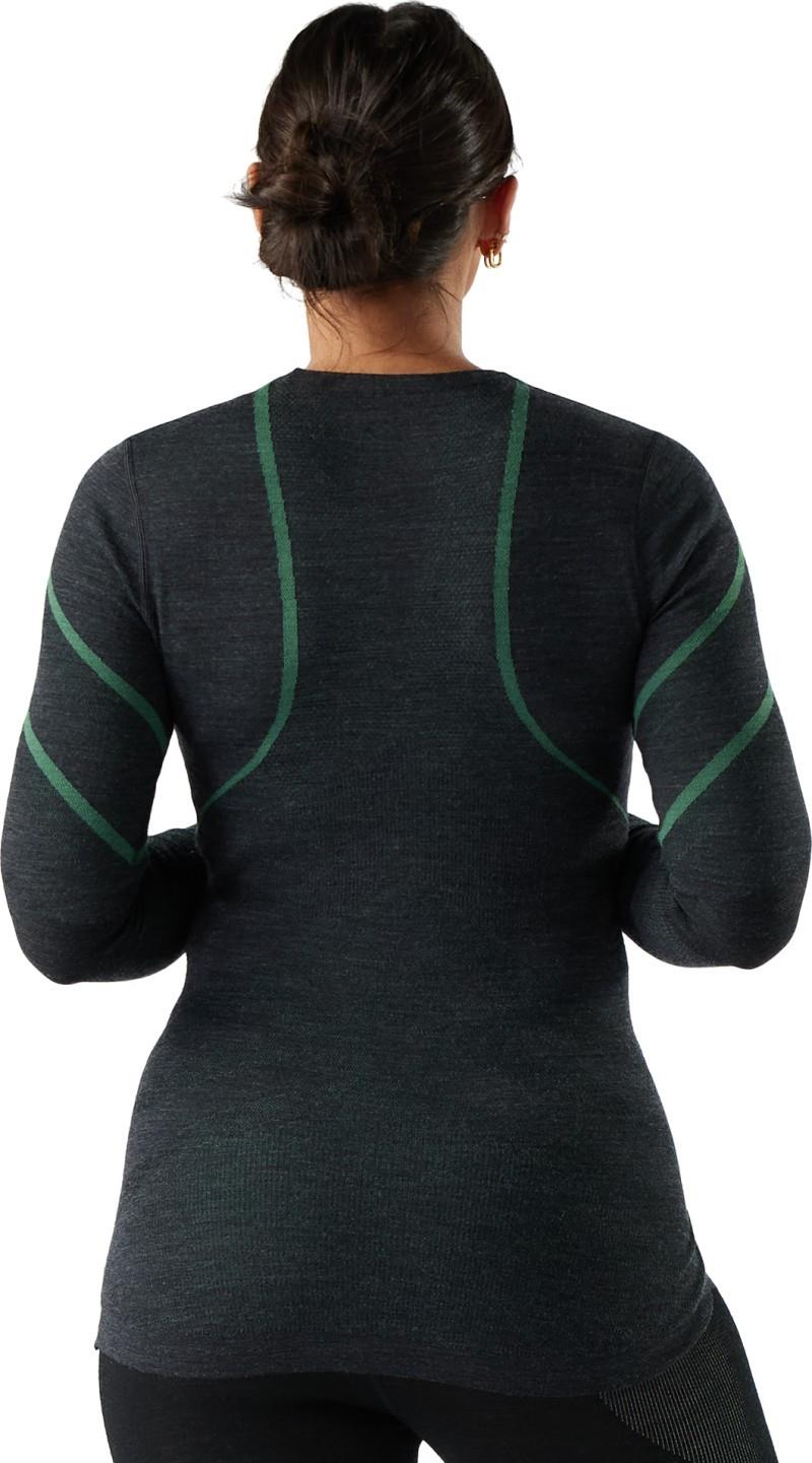 Intraknit Thermal Merino 200 Base Layer Crew - Womens - charcoal / zen green 1