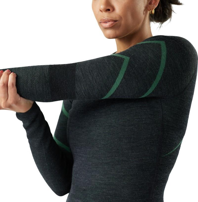 Intraknit Thermal Merino 200 Base Layer Crew - Womens - charcoal / zen green 1