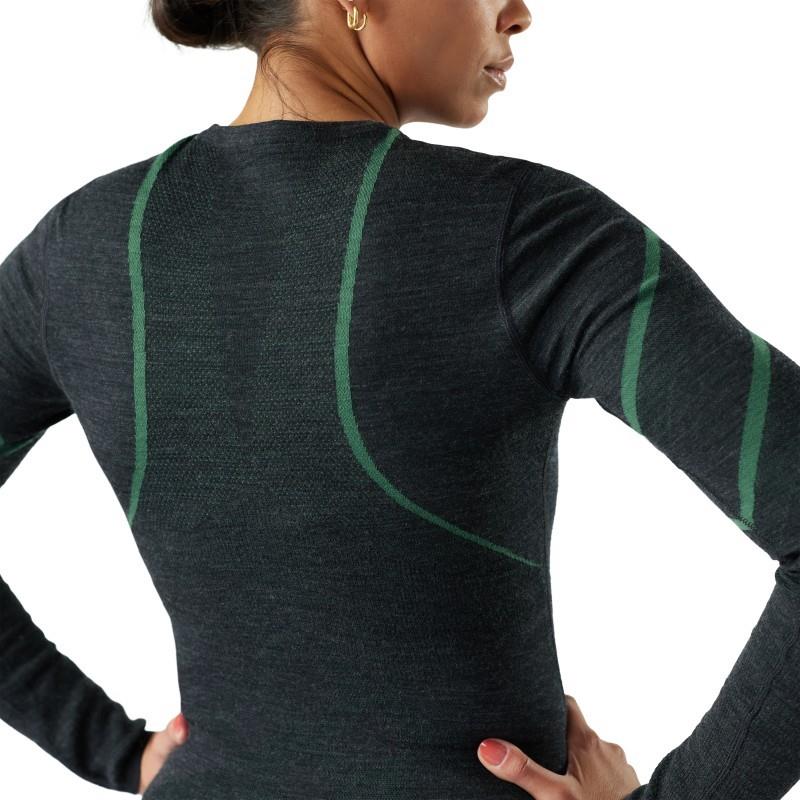 Intraknit Thermal Merino 200 Base Layer Crew - Womens - charcoal / zen green 1