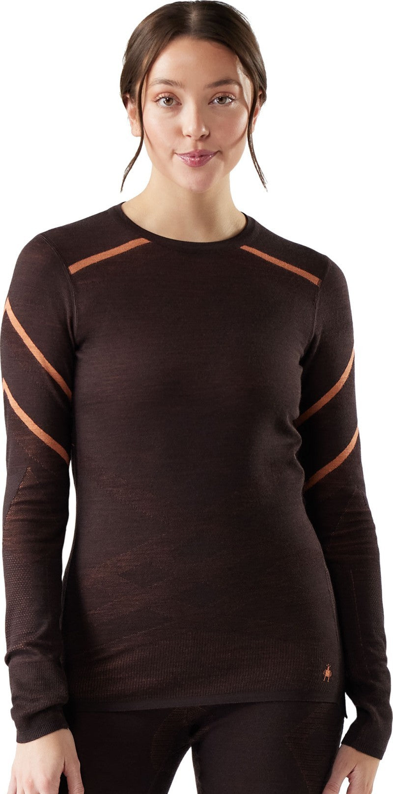 Intraknit Thermal Merino 200 Base Layer Crew - Womens - mink / terracotta 1