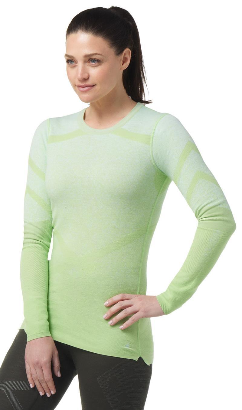 Intraknit Thermal Merino 200 Base Layer Pattern Crew - Womens - Arcadian Green / Bleached Aqua 2