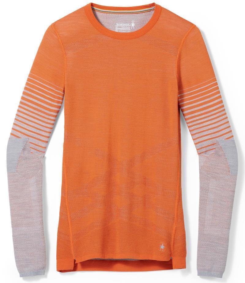 Intraknit Thermal Merino 200 Base Layer Pattern Crew - Womens - Orange Rust Heather 1