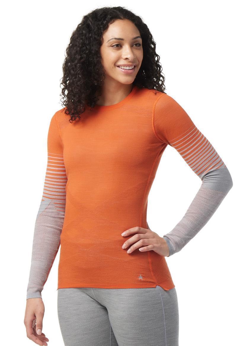 Intraknit Thermal Merino 200 Base Layer Pattern Crew - Womens - Orange Rust Heather 2
