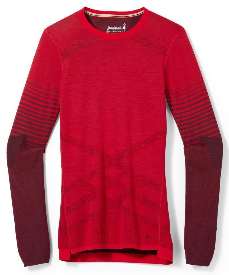 Intraknit Thermal Merino 200 Base Layer Pattern Crew - Womens - Pomegranate 1