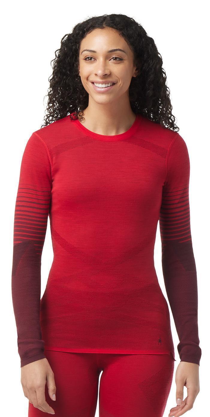 Intraknit Thermal Merino 200 Base Layer Pattern Crew - Womens - Pomegranate 2