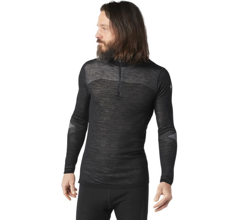 Intraknit Thermal Merino Base Layer 1/4 Zip - Mens - Black / White 2