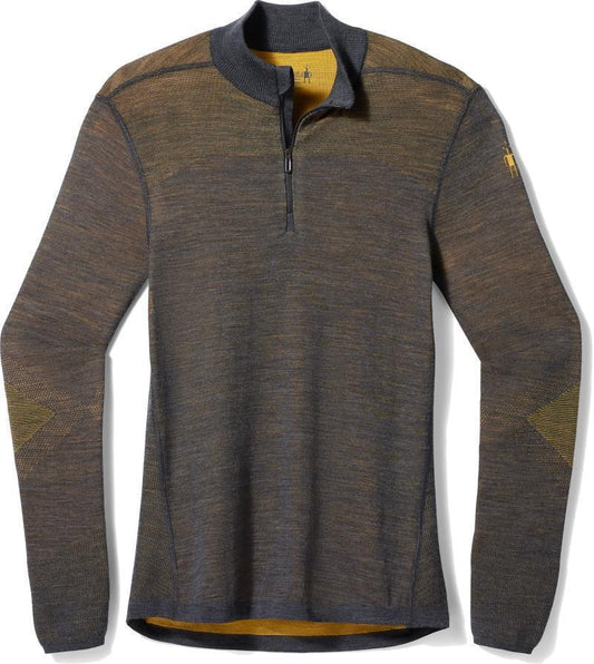 Intraknit Thermal Merino Base Layer 1/4 Zip - Mens - Charcoal / Honey Gold 1