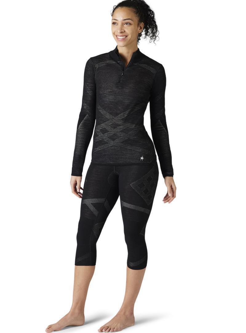 Intraknit Thermal Merino Base Layer 1/4 Zip - Womens - Black / White 2
