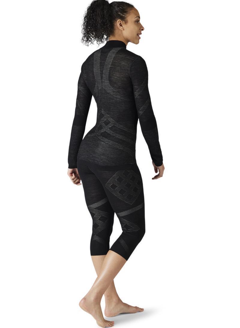 Intraknit Thermal Merino Base Layer 1/4 Zip - Womens - Black / White 3