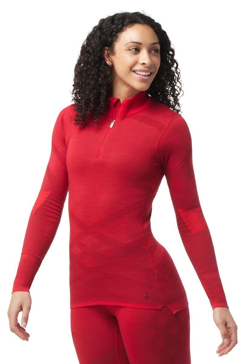 Intraknit Thermal Merino Base Layer 1/4 Zip - Womens - Pomegranate 2