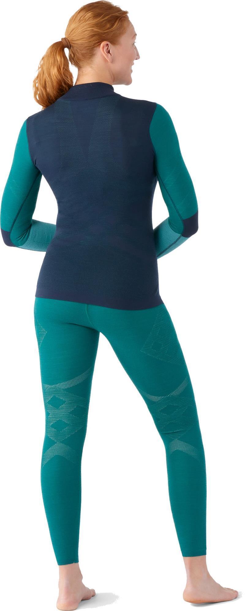 Intraknit Thermal Merino Base Layer Colorblock 1/4 Zip - Womens - Deep Navy 3