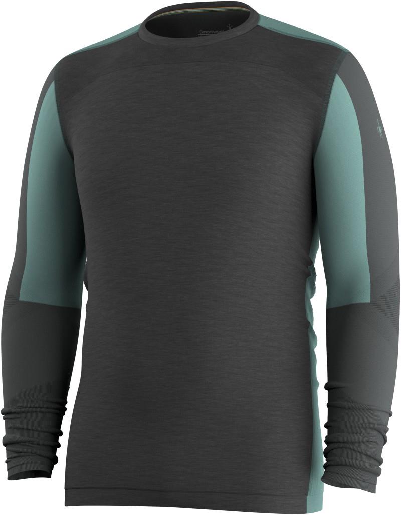 Intraknit Thermal Merino Base Layer Colorblock Crew - Mens - dusty teal / charcoal 1