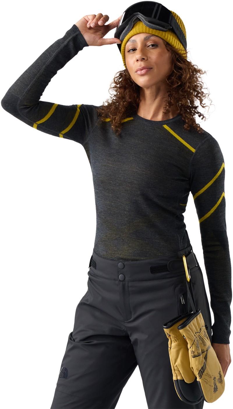 Intraknit Thermal Merino Base Layer Crew - Womens - charcoal / bronze olive 1