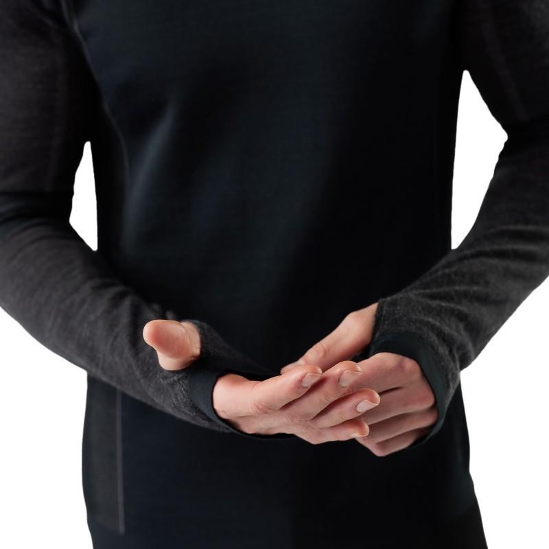 Intraknit Thermal Merino Base Layer Hoodie - Mens - black / charcoal 1