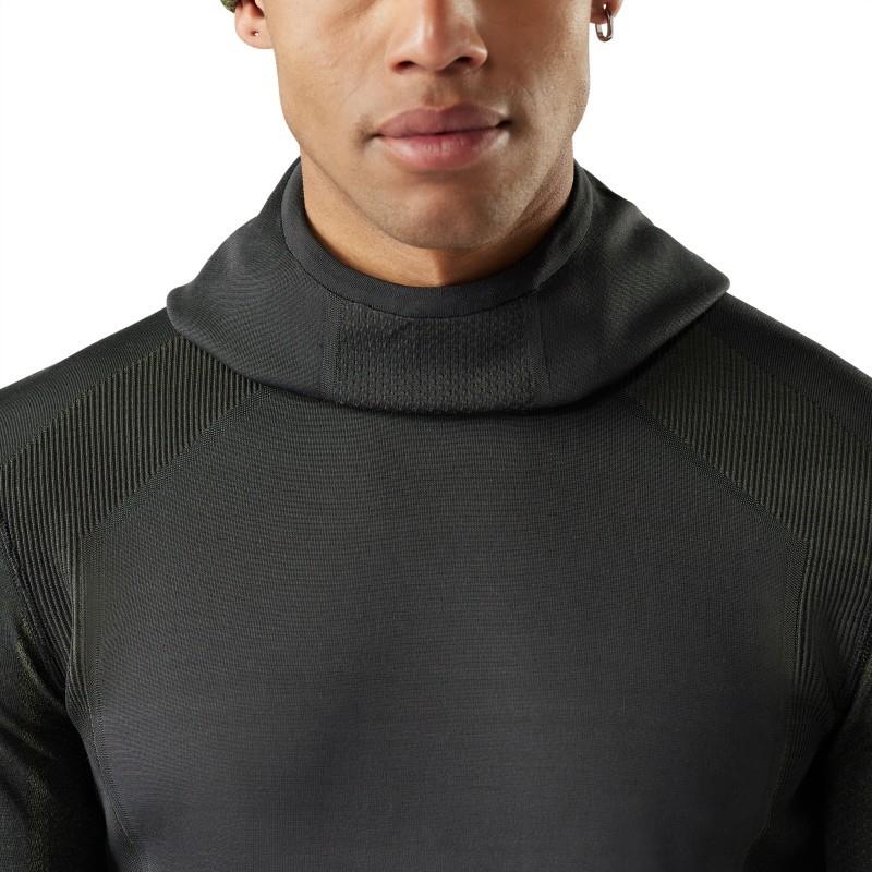 Intraknit Thermal Merino Base Layer Hoodie - Mens - charcoal / winter moss 1