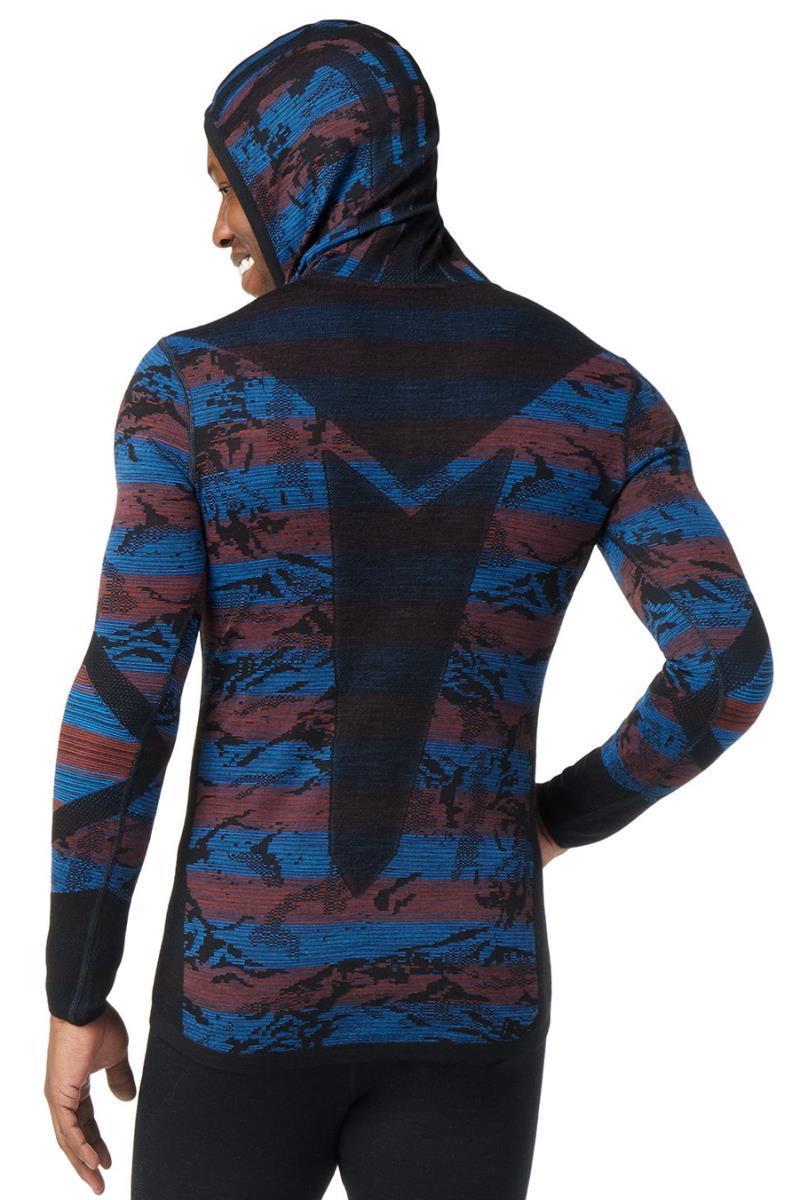 Intraknit Thermal Merino Base Layer Pattern 1/2 Zip Hoodie - Mens - Black Mountain 3