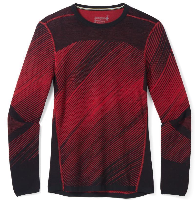 Intraknit Thermal Merino Base Layer Pattern Crew - Mens - Black Angled 1