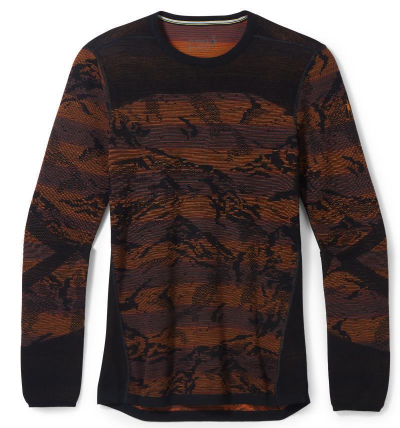 Intraknit Thermal Merino Base Layer Pattern Crew - Mens - Black Mountain 1