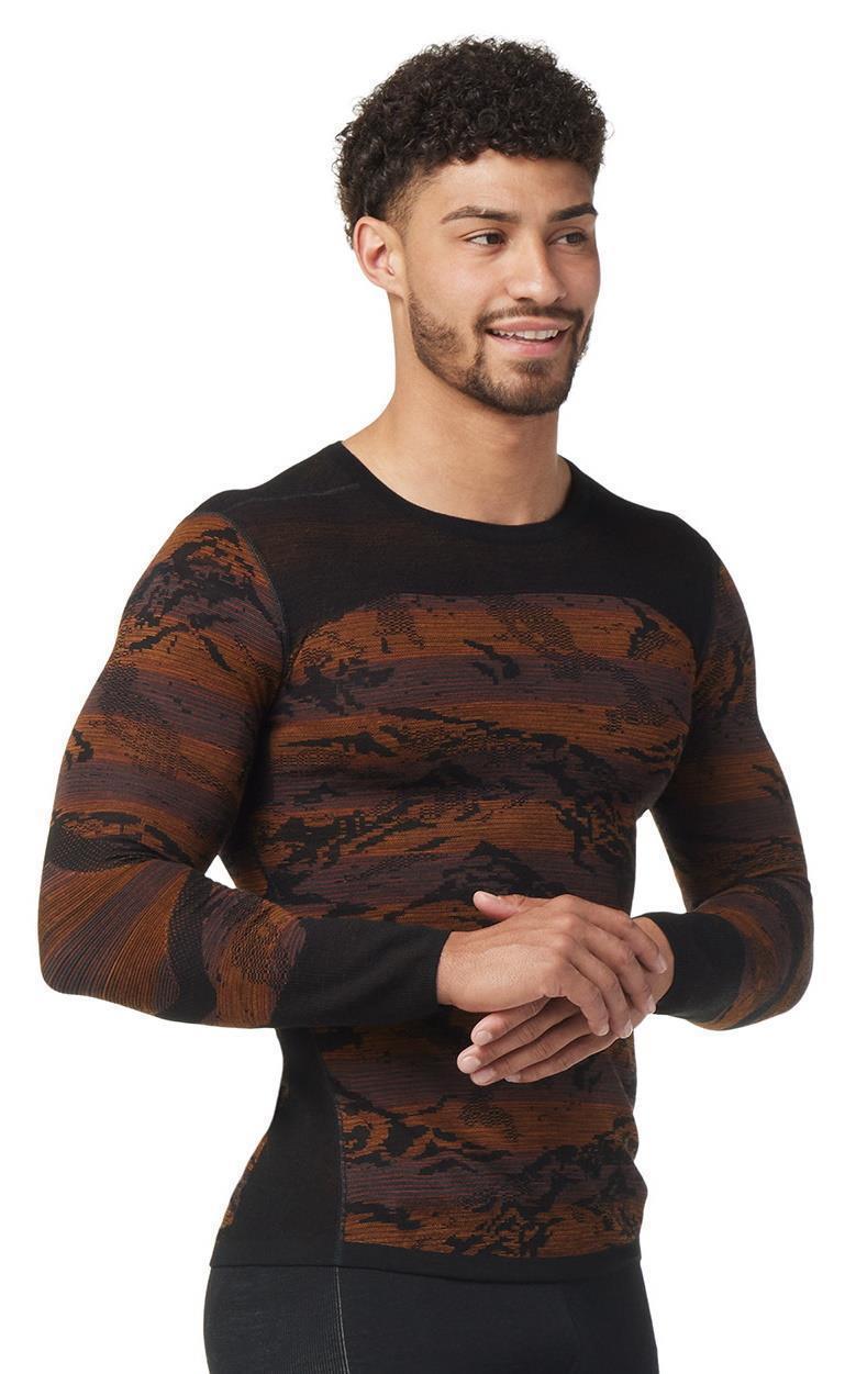 Intraknit Thermal Merino Base Layer Pattern Crew - Mens - Black Mountain 2