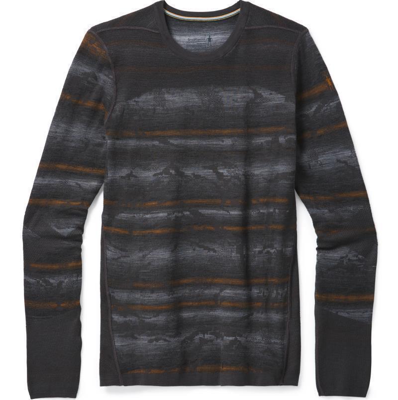 Intraknit Thermal Merino Base Layer Pattern Crew - Mens - Forged Iron Mountain Stripe 1