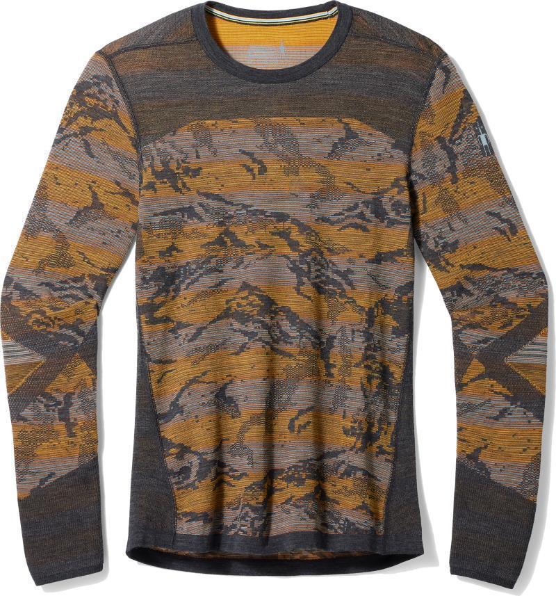 Intraknit Thermal Merino Base Layer Pattern Crew - Mens - Honey Gold Mountain 1