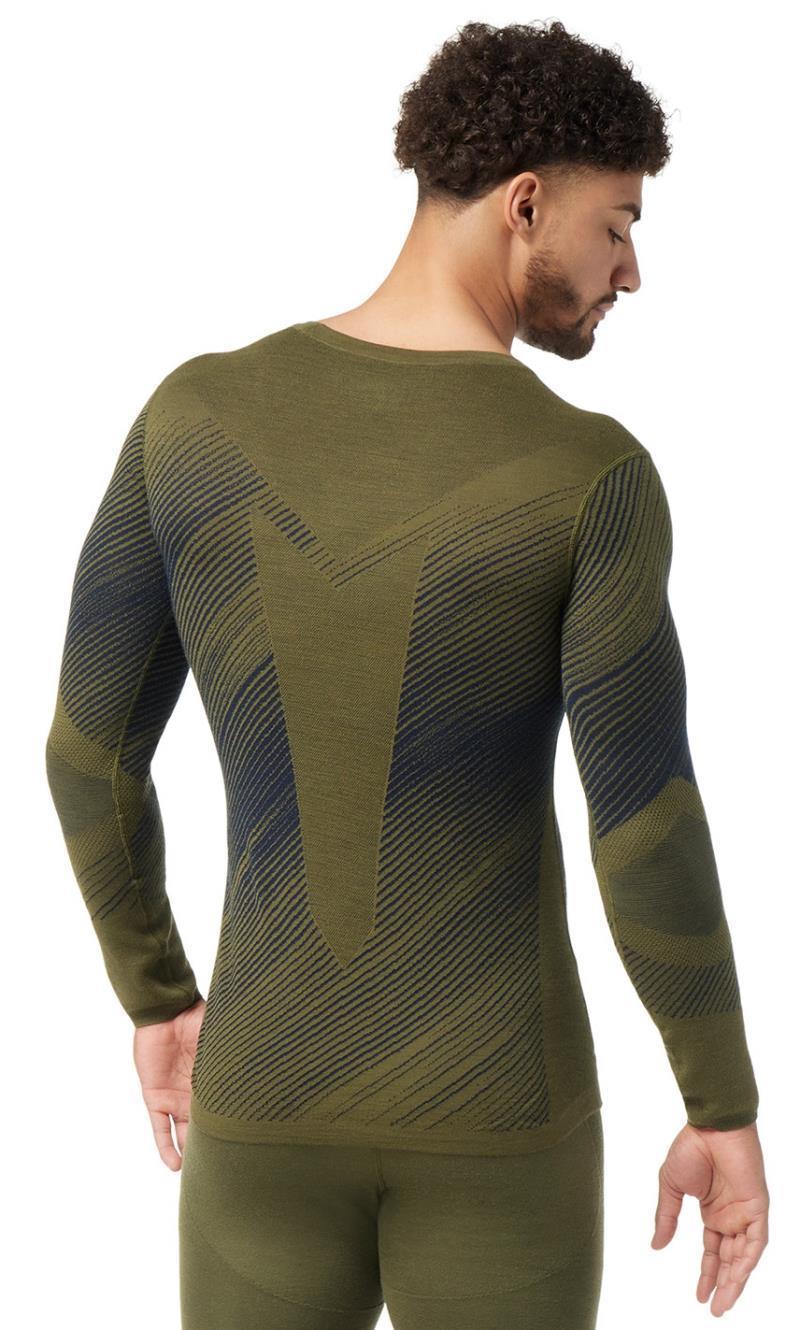 Intraknit Thermal Merino Base Layer Pattern Crew - Mens - Winter Moss Angled 3