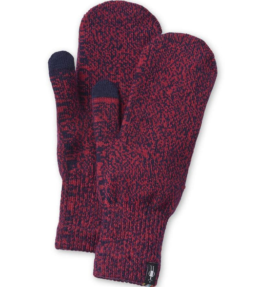 Knit Mitts - Deep Navy / Pomegranate Marl 1