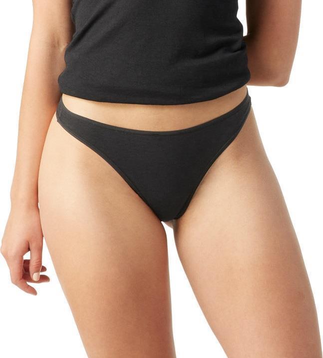 Merino (150) Lace Thong - Womens - black 1