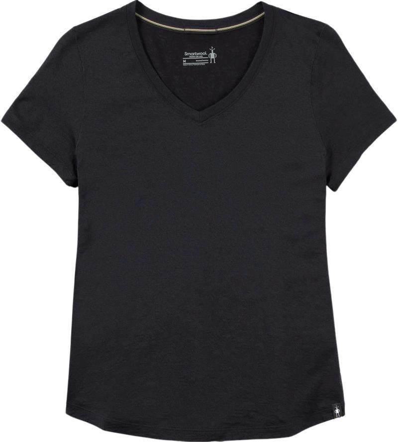 Merino 150 Lace V-Neck SS - Womens - black 1
