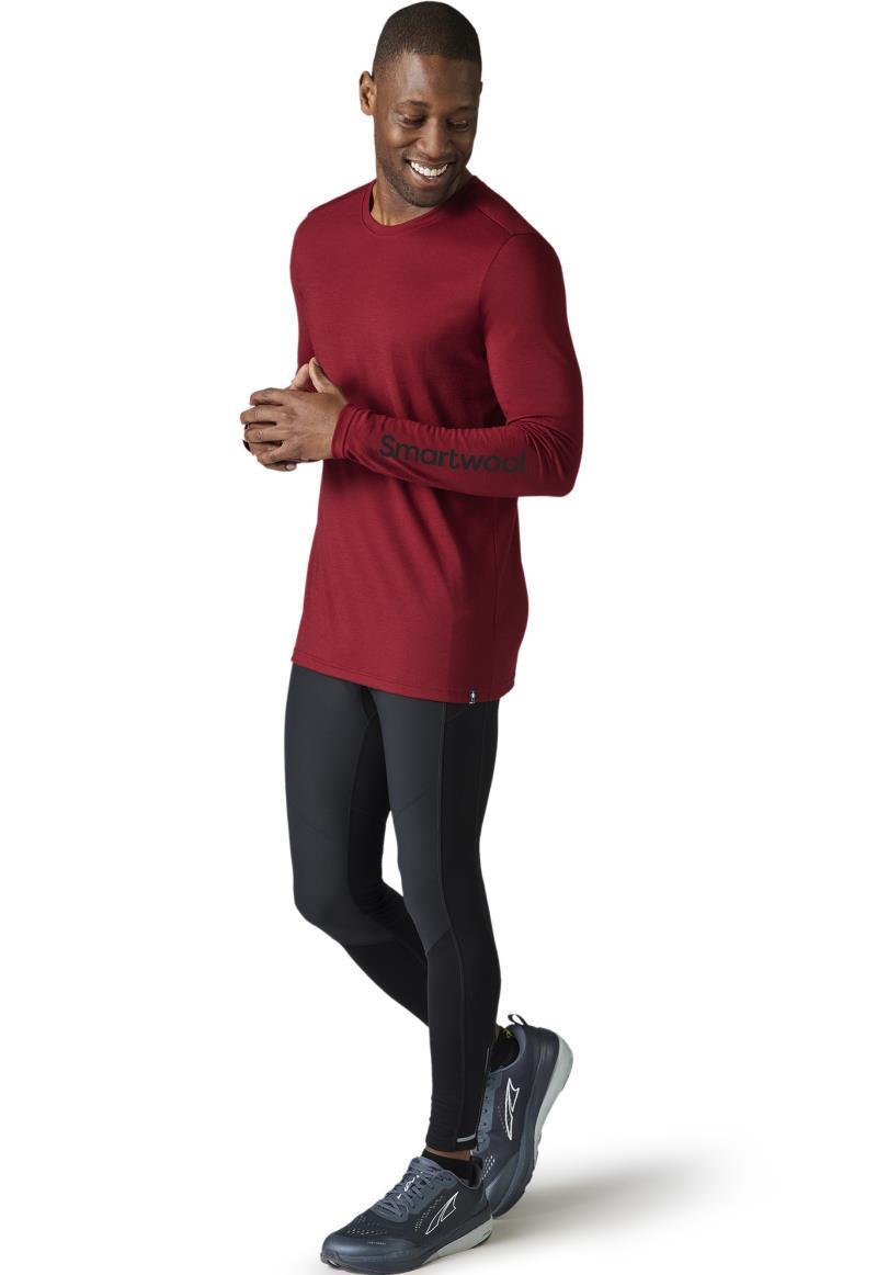 Merino (150) Logo LS Graphic Tee - Mens - Tibetan Red Heather 2