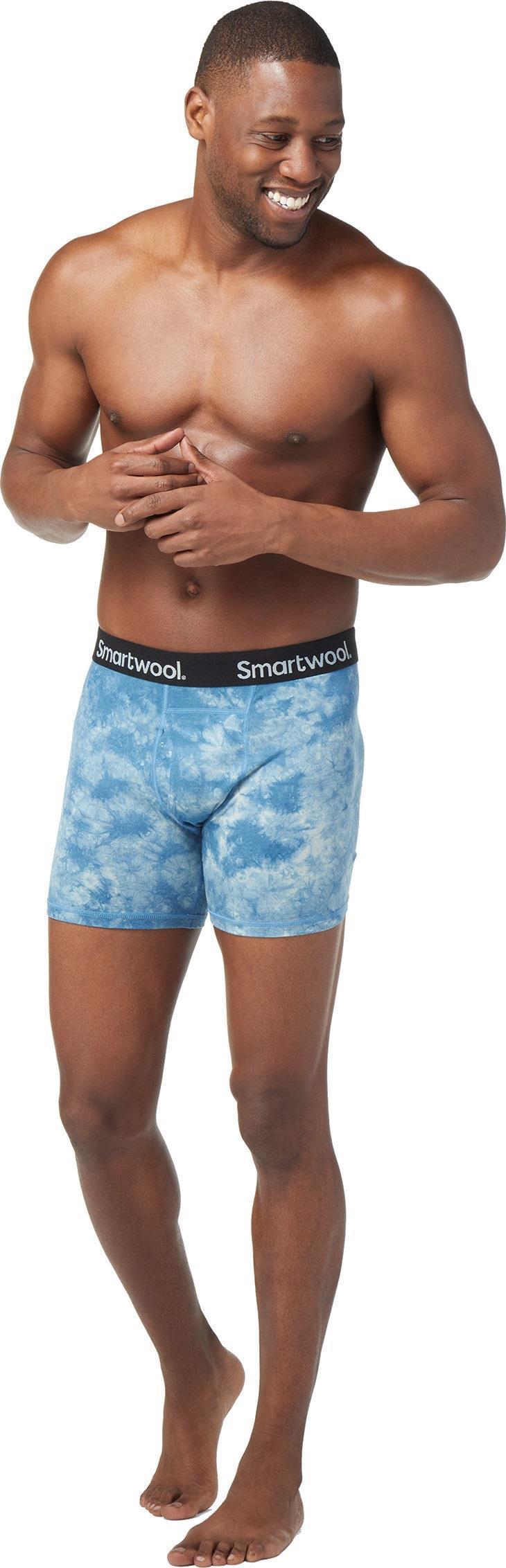 Merino (150) Plant-Based Dye Boxer Brief - Mens - light indigo marble wash 1