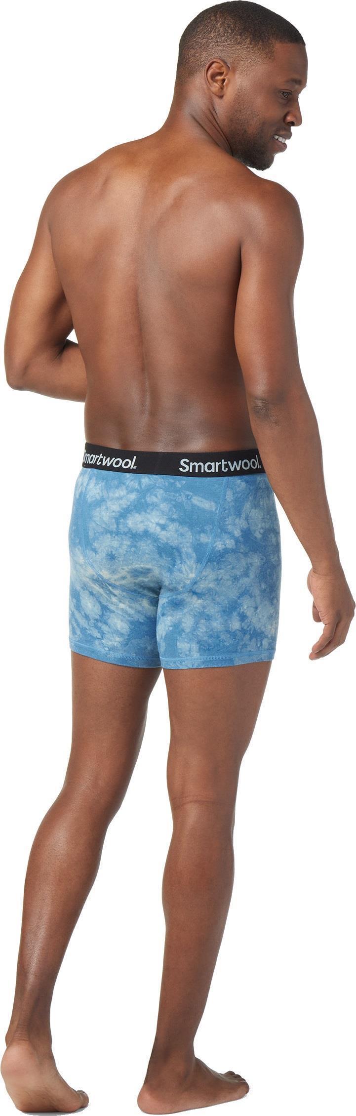 Merino (150) Plant-Based Dye Boxer Brief - Mens - light indigo marble wash 1