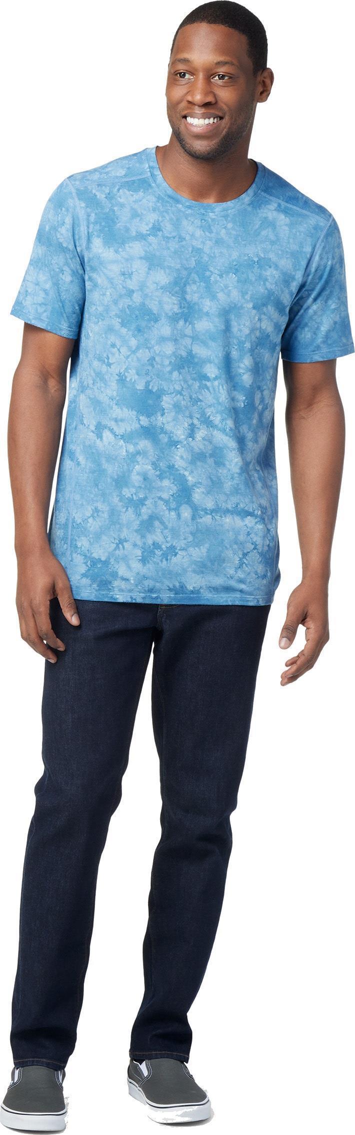 Merino 150 Plant-Based Dye  Baselayer SS - Mens - light indigo marble wash 1