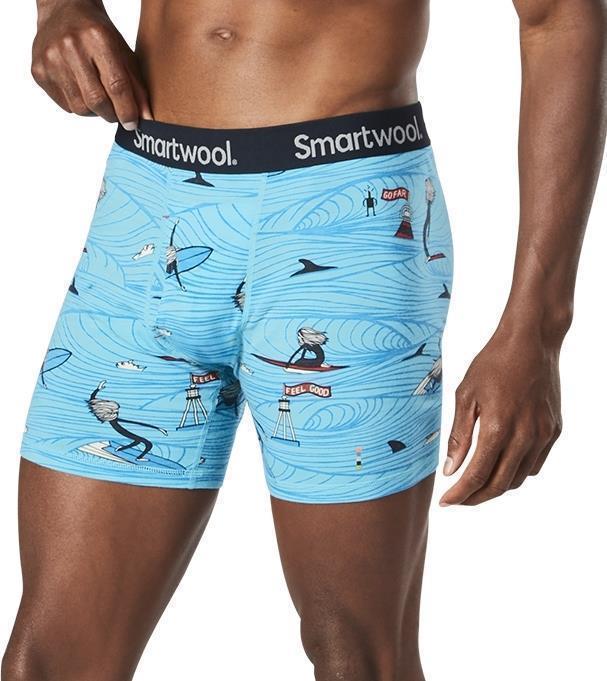 Merino (150) Print Boxer Brief - Mens - Iceberg Blue Bearded Guy Print 1