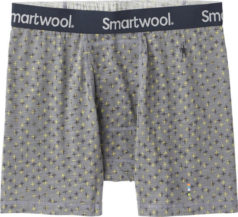 Merino (150) Print Boxer Brief - Mens - Medium Gray Tick Stitch Print 1