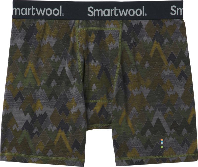 Merino (150) Print Boxer Brief - Mens - Military Olive Mountains For Days Print 1