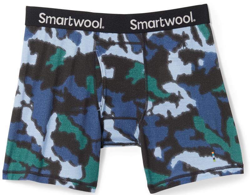 Merino (150) Print Boxer Brief - Mens - Mist Blue Blurred Camo Print 1