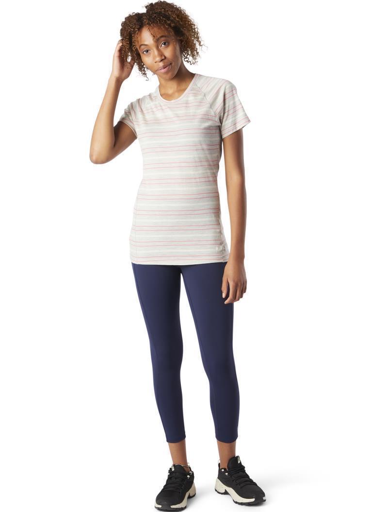 Merino (150) SS Tee - Womens - ash heather stripe 1