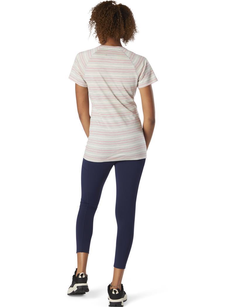 Merino (150) SS Tee - Womens - ash heather stripe 1